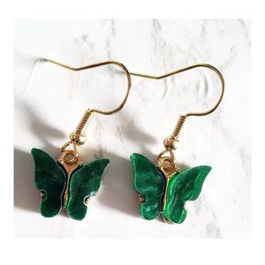 Emerald Butterfly Earrings